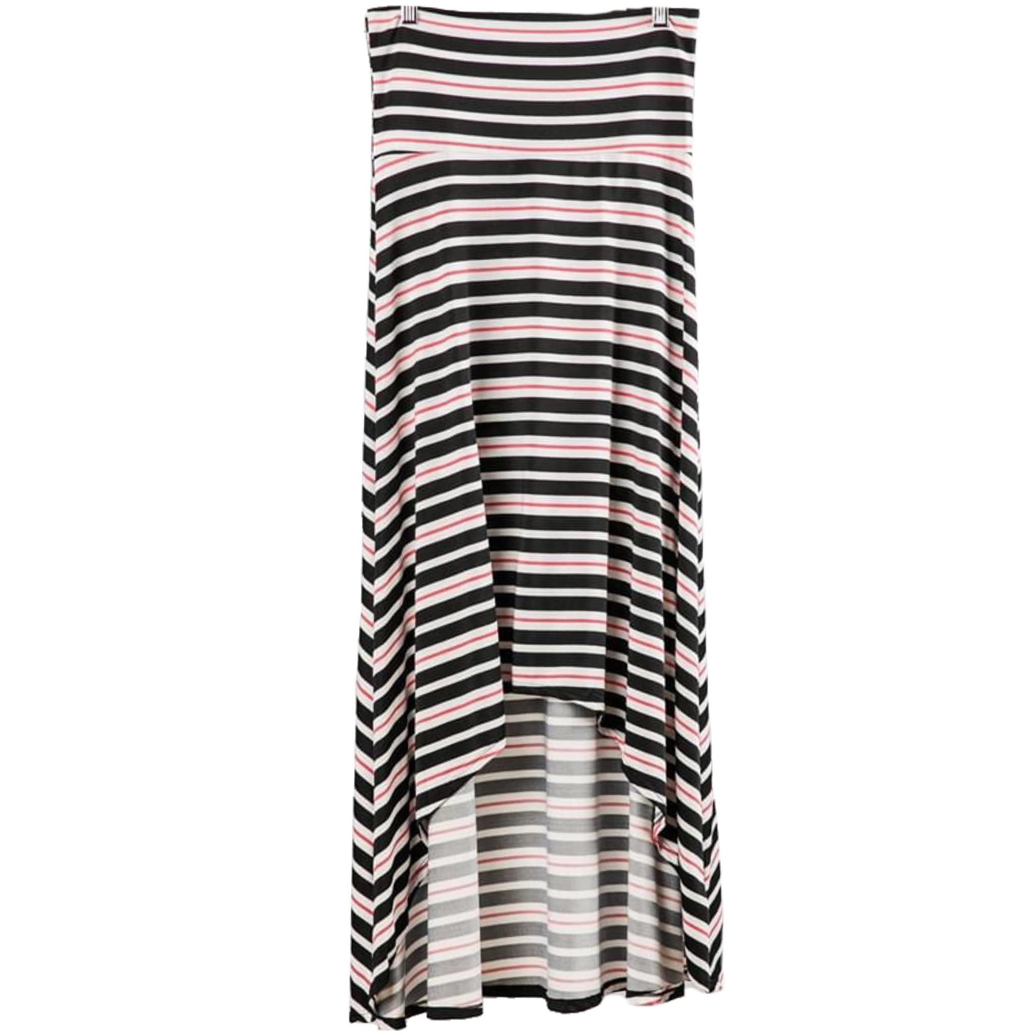 OLIVIA HIGH-LOW MAXI SKIRT - PINK-BLACK-WHITE