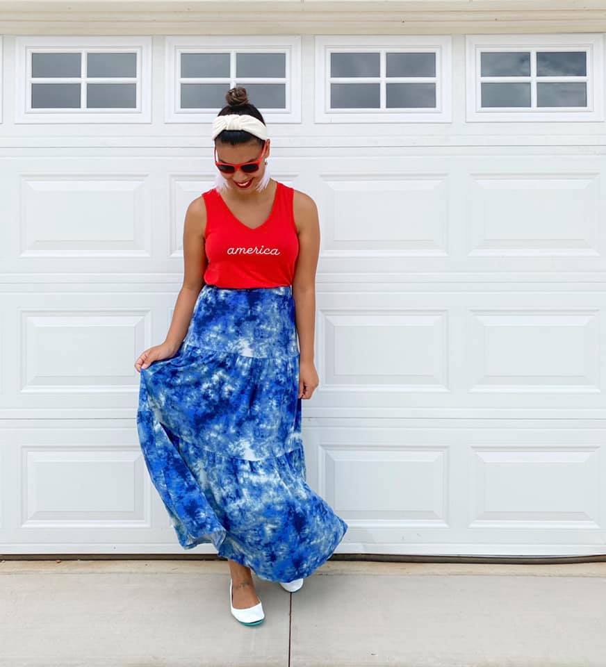 POPPY SKIRT TIE-DYE SKY