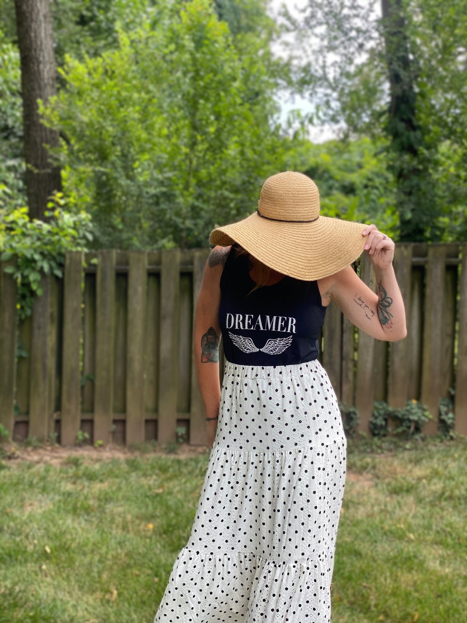 POPPY SKIRT BLACK & WHITE POLKADOT