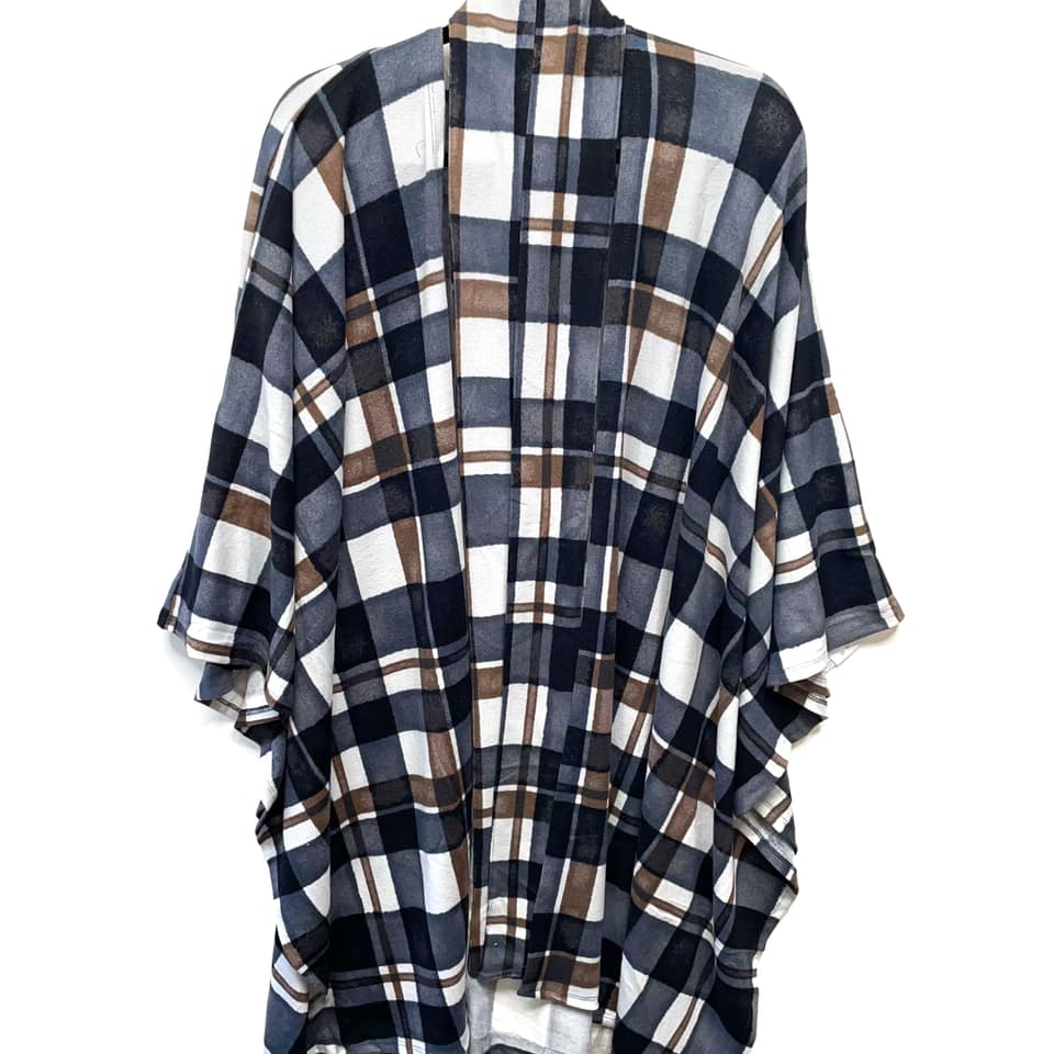 SAVANNAH - BROWN & NAVY PLAID