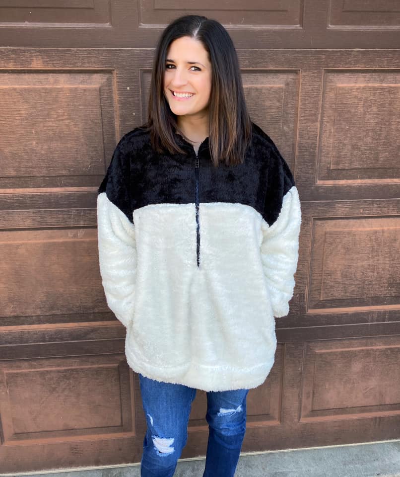 NANCY HALF ZIP PULLOVER - OREO