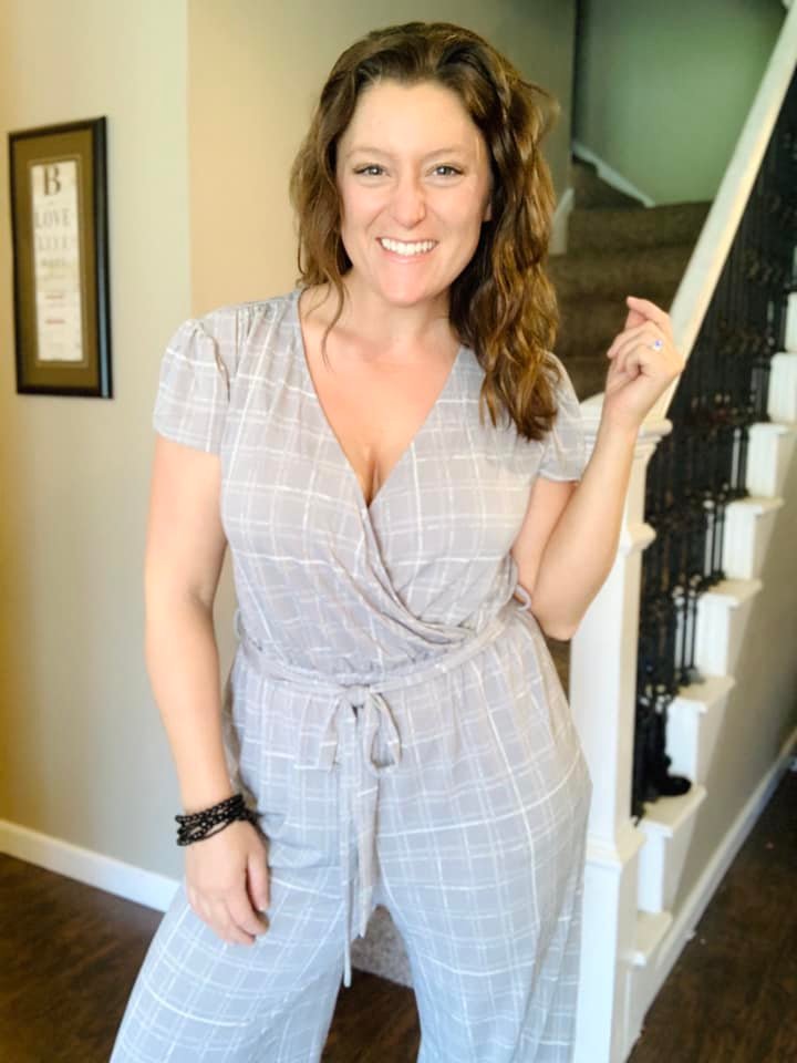 KAREN JUMPSUIT - GREY PLAID