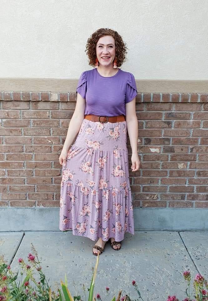 POPPY SKIRT LIGHT PURPLE FLORAL