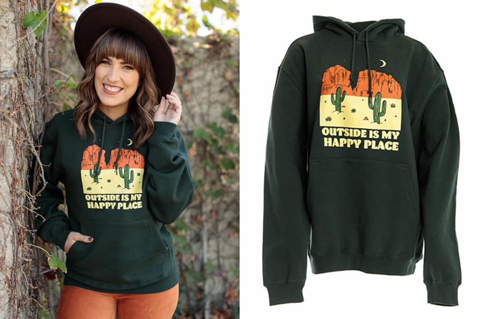 OUTSIDE IS MY HAPPY PLACE ALEX HOODIE