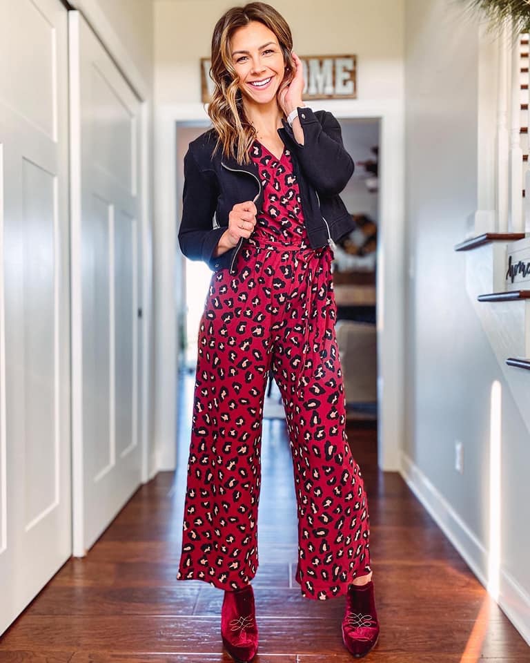 KAREN JUMPSUIT - RED LEOPARD