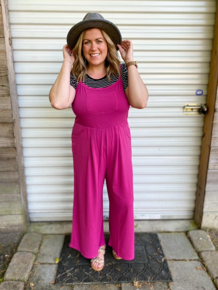 LEOLA CAMI JUMPSUIT - MAGENTA