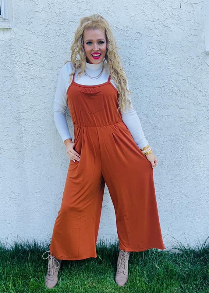 LEOLA CAMI JUMPSUIT - PUMPKIN RUST