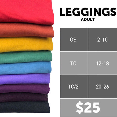 SOLID LEGGINGS - TC2 (SIZES 20-26)