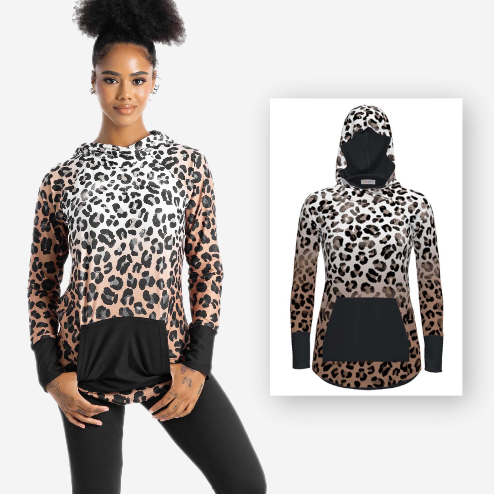 AMBER HOODIE LEOPARD OMBRE
