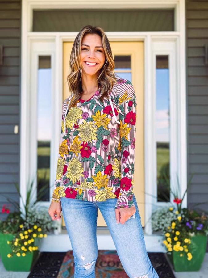 ELIZA HOODIE - YELLOW FLORAL