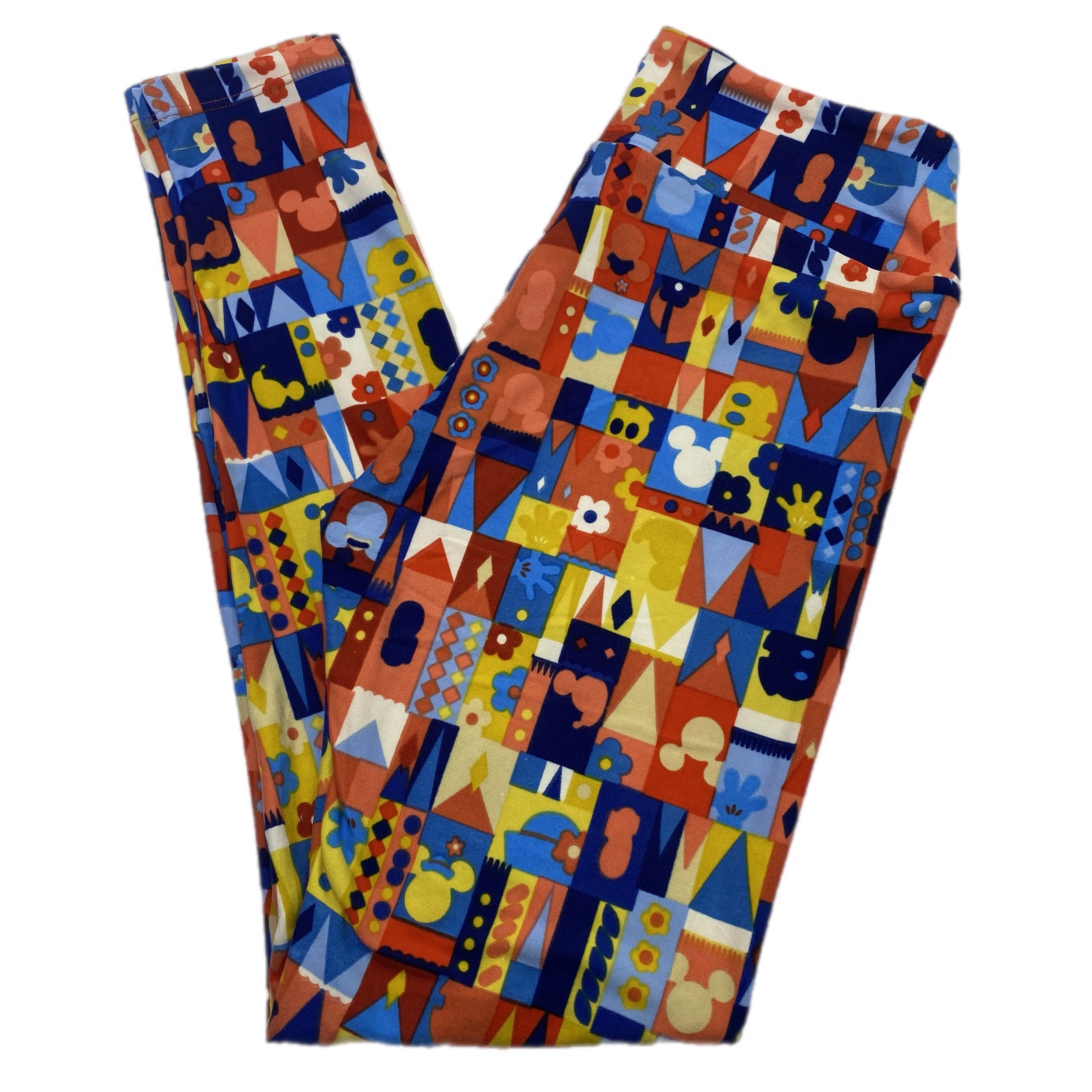 DISNEY ADULT LEGGINGS - ONE SIZE SMALL WORLD MICKEY MOUSE