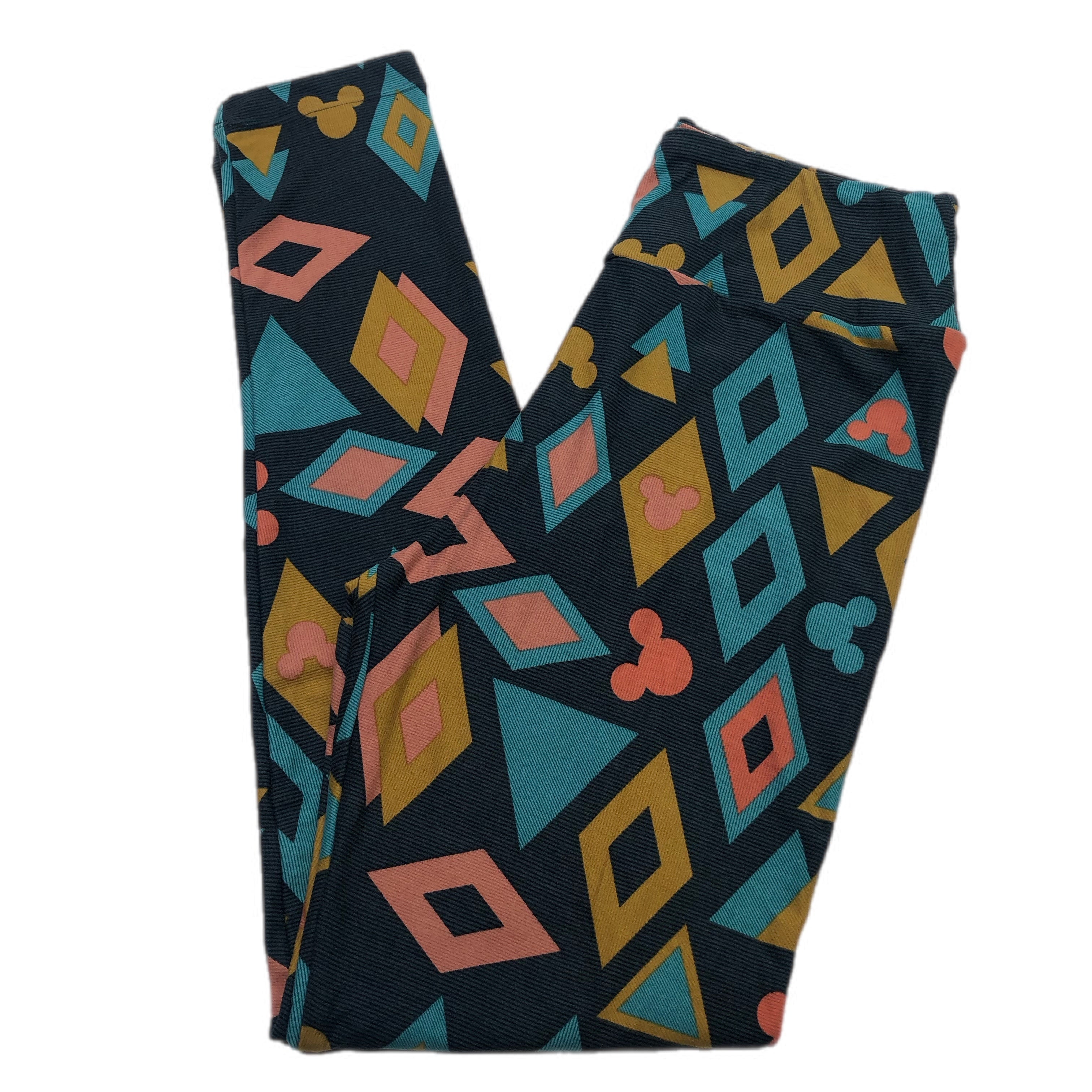 DISNEY ADULT LEGGINGS - ONE SIZE MICKEY CORAL & TEAL