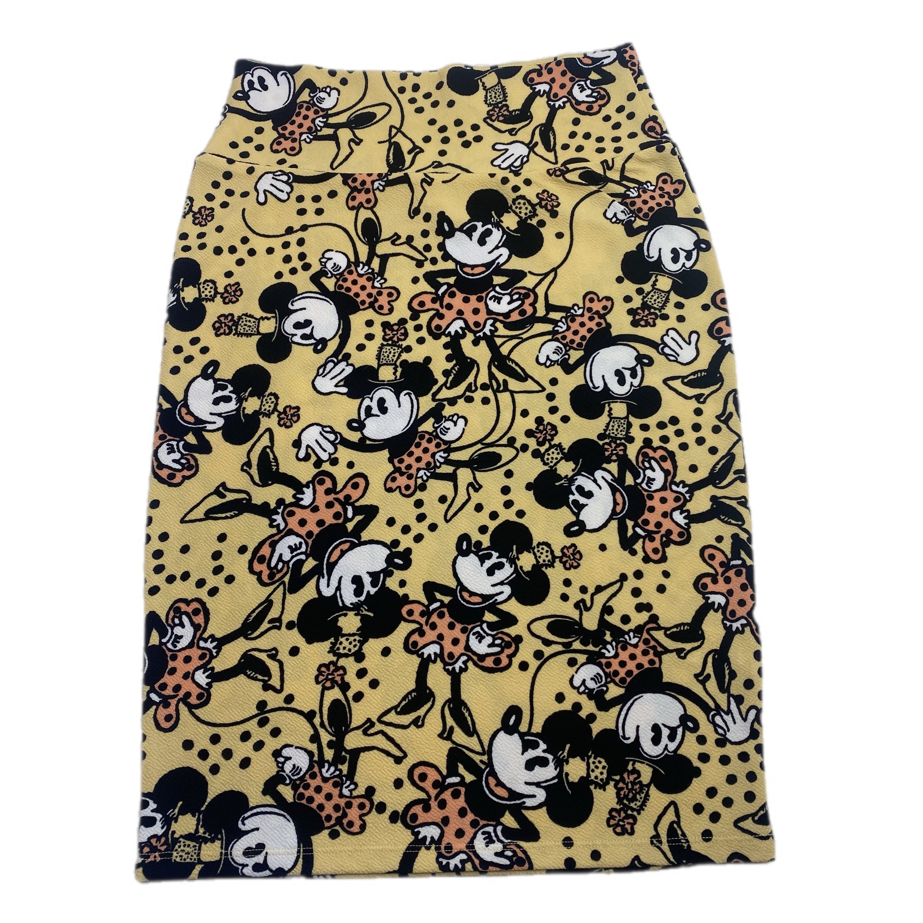 DISNEY CASSIE PENCIL SKIRT - MINNIE YELLOW/KHAKI