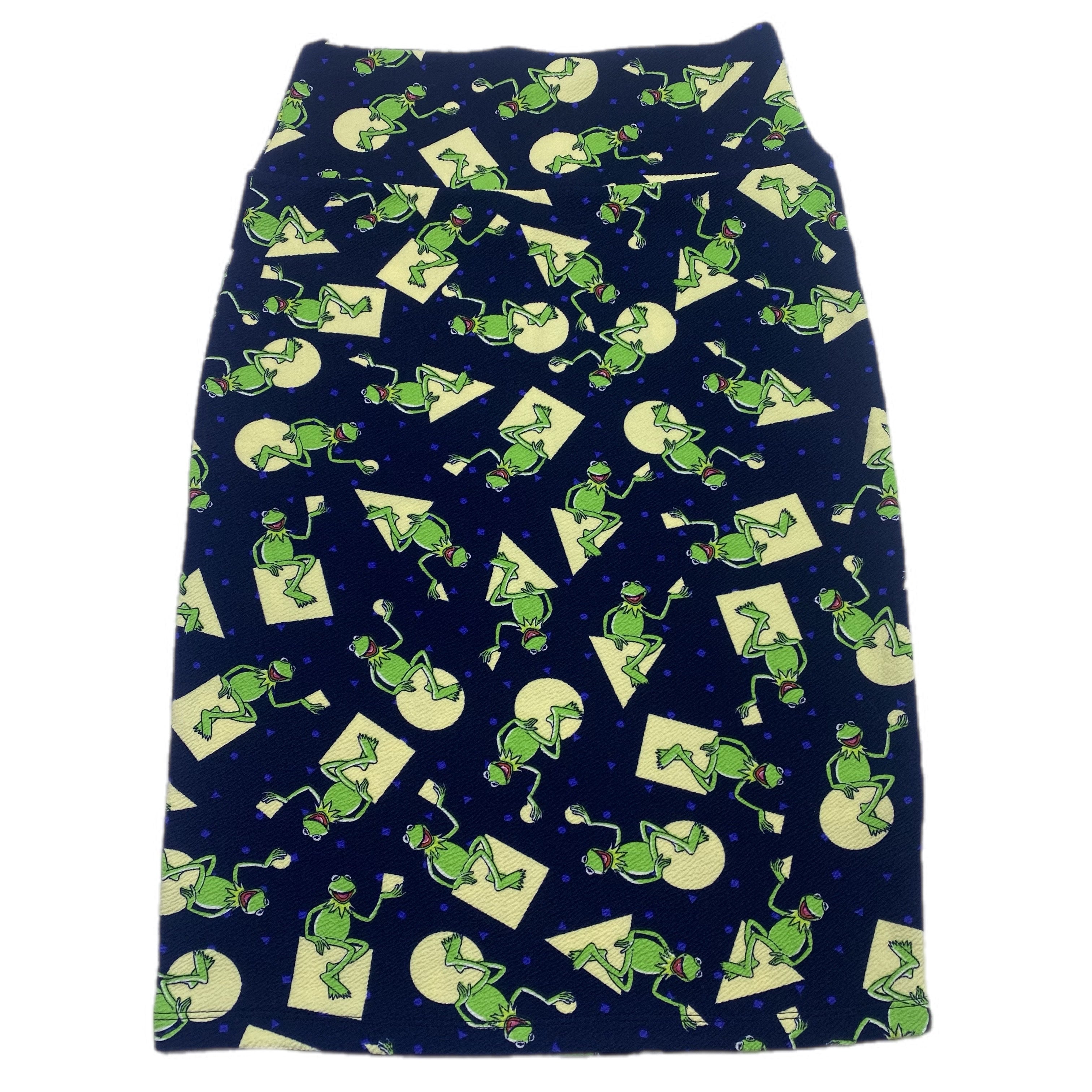 DISNEY CASSIE PENCIL SKIRT -  KERMIT NAVY SHAPES